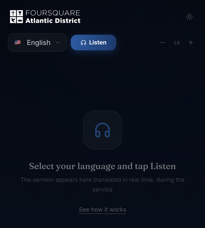 The listening screen on a phone